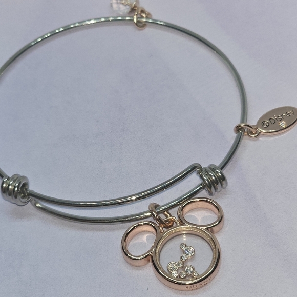👍5 for $20Disney LA CN Adjustable Wire Micky Mouse Charm Bangle Bracelet - Picture 3 of 5